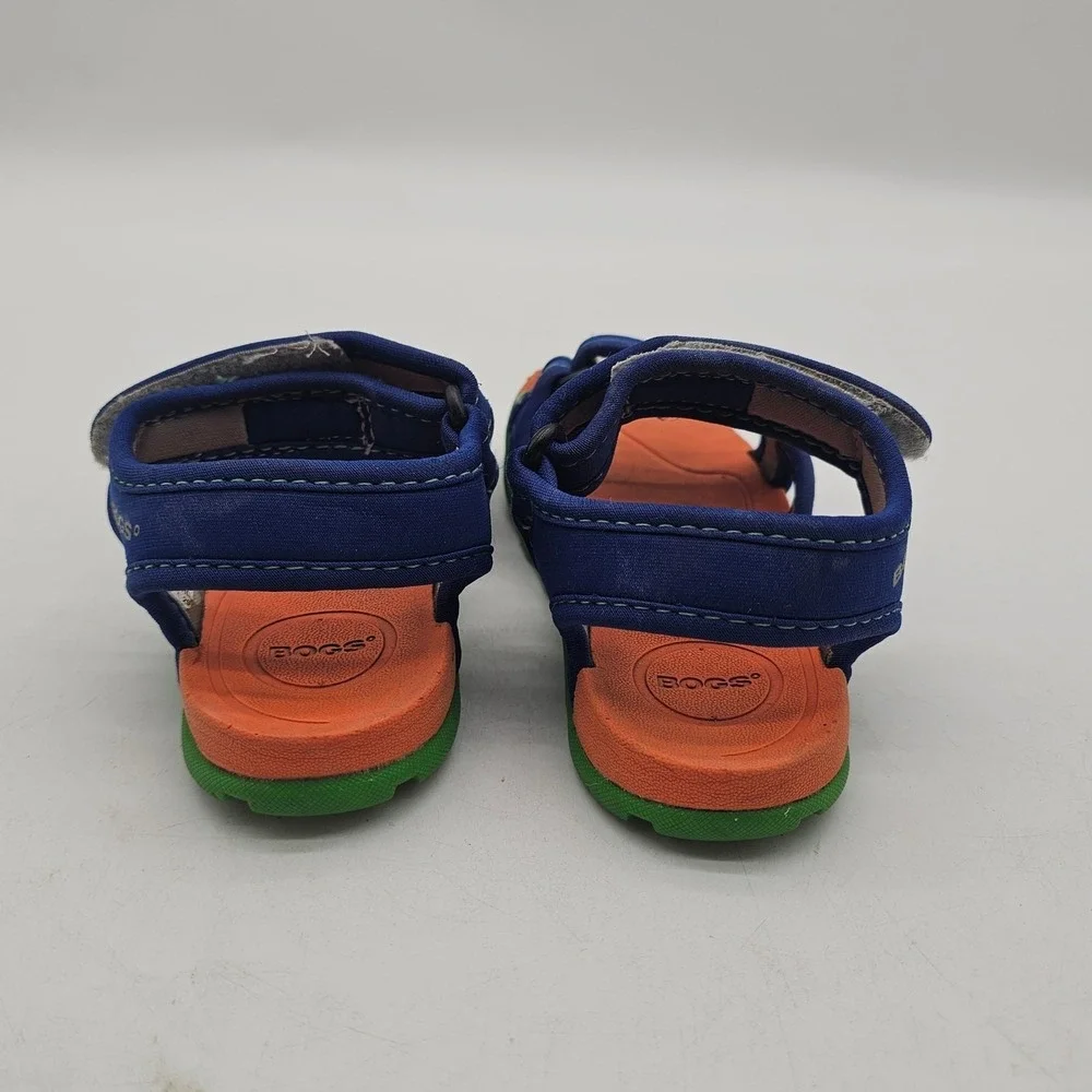Bogs Whitefish Toddler size 12 blue orange green strap on sandals